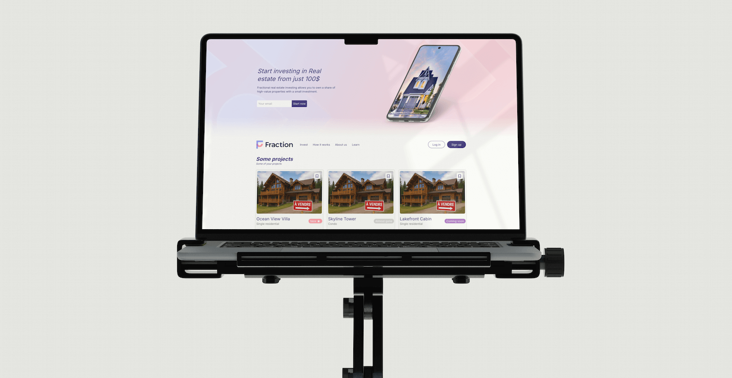 Capture d'écran de la plateforme immobilière